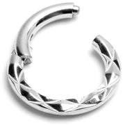 16G 1/4 Punk Texture Precision Hinge Segment Ring
