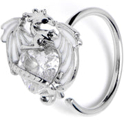 20G 5/16 Clear Gem Heart of Dragon Nose Hoop