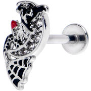 16G 5/16 Clear Gem Crescent Moon Witch Labret Monroe Tragus