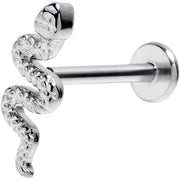 16G  3/8 Grade 23 Titanium Snake Threadless Push In Labret Tragus