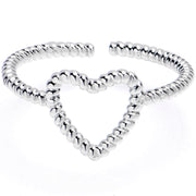 Textured Heart Open Adjustable Toe Ring
