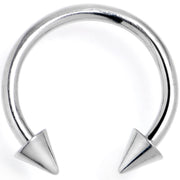 16G 3/8 G23 Titanium Punk Cone End Horseshoe Circular Barbell
