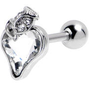 16G 1/4 Clear Gem Strawberry Love Cartilage Tragus Earring