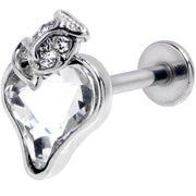 16G 5/16 Clear Gem Strawberry Love Labret Monroe Tragus