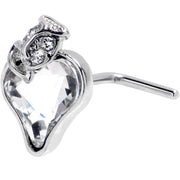 20G 7mm Clear Gem Strawberry Love L Shape Nose Ring