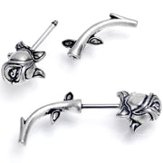16G 5/16 Optical Illusion Rose Flower Cheater Plug Set