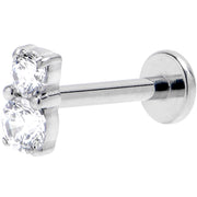 16G 5/16 Clear Gem G23 Titanium Threadless Push In Labret Tragus