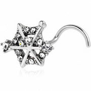 20G 7mm Clear Gem Spiderweb Goth Left Side Nose Screw