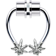 Pot Leaf Magnetic Septum Ring Horseshoe Non-Pierced Fake Nose Ring