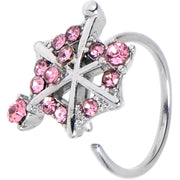 20G 5/16 Pink Gem Spiderweb Goth Nose Hoop