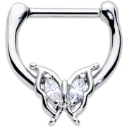 16G 5/16 Clear Gem Fancy Fab Butterfly Cartilage Clicker
