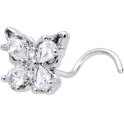 20G 7mm Clear Gem Baroque Beauty Butterfly Left Side Nose Screw
