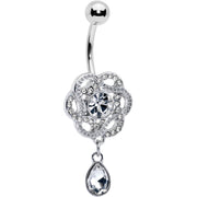 Clear Gem Celtic Knot Elegance Dangle Belly Ring