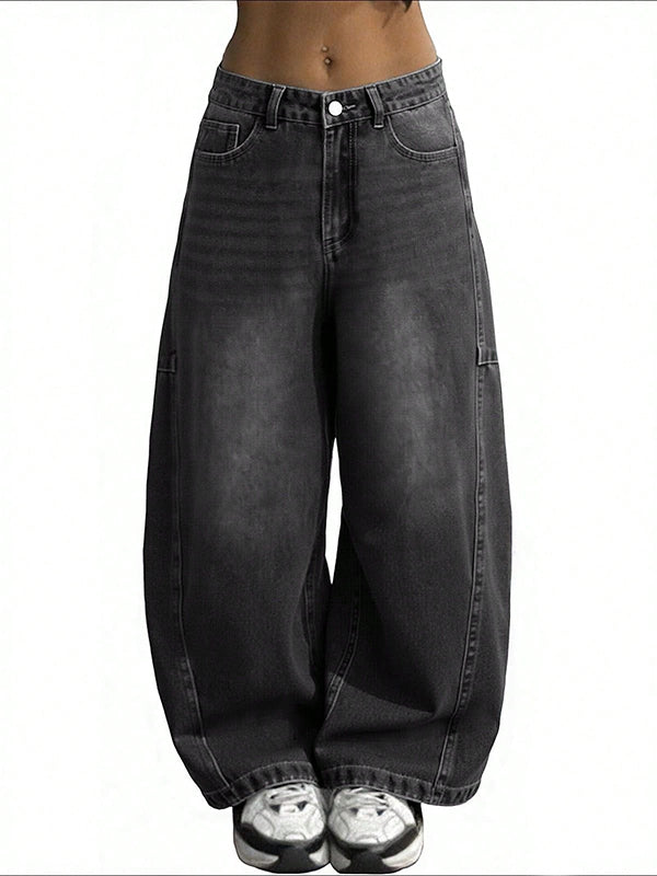 Women's Baggy Barrel Jeans Y2K Vintage Wide Leg Jeans