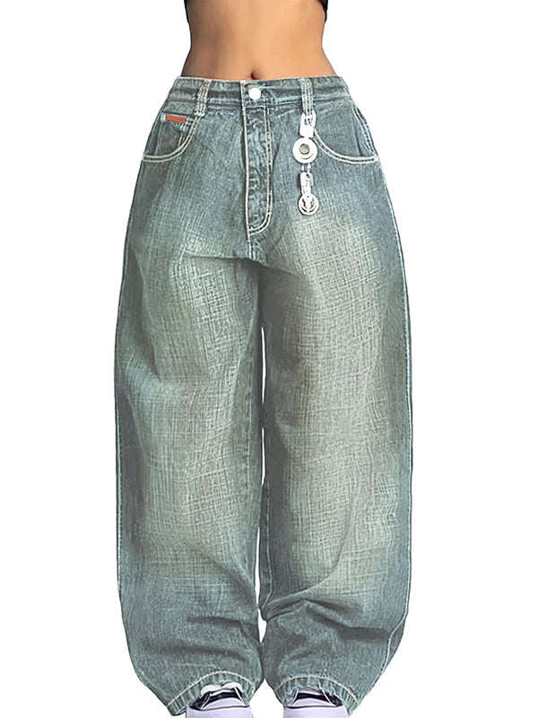 Women's Baggy Barrel Jeans Y2K Vintage Wide Leg Jeans