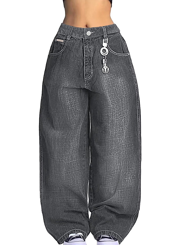 Women's Baggy Barrel Jeans Y2K Vintage Wide Leg Jeans