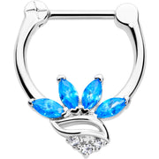 16G 5/16 Blue CZ Gem Swirl Fan Cartilage Clicker