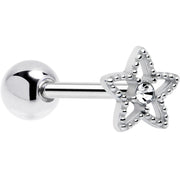 Clear Gem Star Texture Barbell Tongue Ring