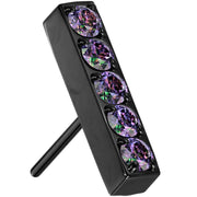 Vitrail CZ Gem Black ASTM F-136 Beauty Bar Flat Back Earring Push In Top