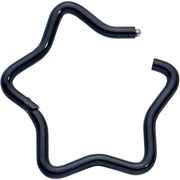 16G 3/8 Black Five Pointed Star Shaped Hinged Segment Ring