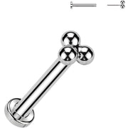 20G 1/4 Trinity Ball Medical Grade Titanium Flat Back Earring
