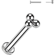 20G 5/16 Trinity Ball Medical Grade Titanium Flat Back Earring