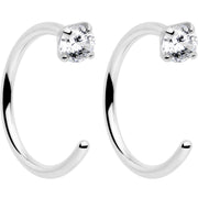 20G 2mm Gem Implant Grade Titanium Open Hoop Earrings