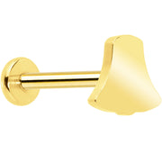 Christmas Flat Back Earring - Titanium Holiday Bell