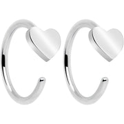 20G Implant Grade Titanium Heart Open Hoop Earrings
