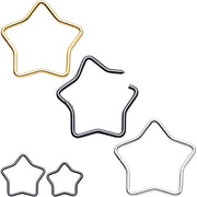 20G Seamless Hollow Star Nose Hoop Surgical Steel