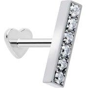 18G 1/4 Clear Gem Implant Grade Titanium Threadless Bar Reversible Flatback Stud