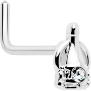 20G 7mm Clear Gem Champagne Dreams L Shape Nose Ring