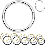 20G Implant Grade Titanium Half Closure Hinged Segment Ring
