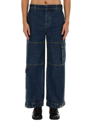 Gucci Men Denim Pants With Gucci Label