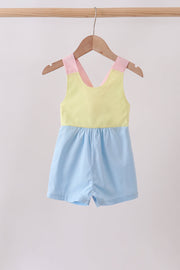 Yellow & blue ruffle bow bubble