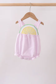 Pink lemon ruffle gingham bubble
