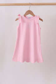 Pink Scalloped Bow Dress