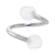 Spiral Twister GLACIER ILLUSION Belly Button Ring - 5mm Balls