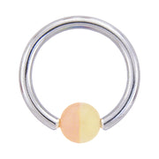 14G 7/16 Two-Tone Orange UV Glow BCR Captive Ring