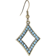 ELLE Jewery Antique Gold Aqua Rhinestone DIAMOND Earrings