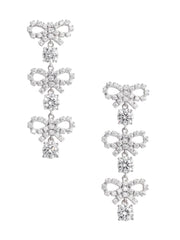 Self-Portrait Women Crystal Micro Bow Tiered Earrings