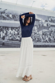 EYELET SKIRT IN WHITE