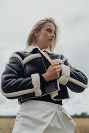 LEATHER SHERPA JACKET