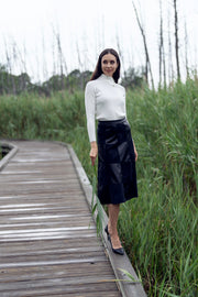 LEATHER SUEDE SKIRT