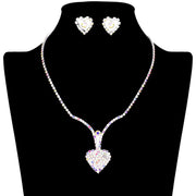 Rhinestone Paved Heart Necklace