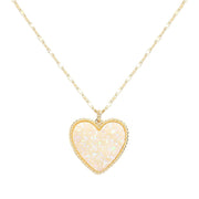 Druzy Heart Pendant Necklace