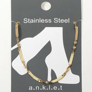 Stainless Steel Twist Accent Herringbone Chain Anklet