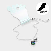 Abalone Cutout Metal Sand Dollar Anklet