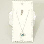 Crushed Pebble Crab Charm Anklet