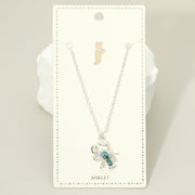 Crushed Pebble Lobster Charm Anklet